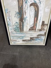 Beautiful Pair of Textured Oil Paintings Undighned 33” x 21” Framed