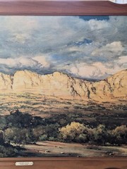 Robert Wood „Desert Vista“ Reprint Wooden Framed 51-1/2″ x 27-1/4″