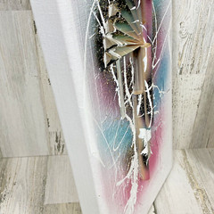 (2) 80’s Pink Green 3D Paper Texture Abstract Art Tree Snow Lone Pine MT