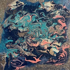 Original Kayla Braden “Ocean” Acrylic Abstract Glitter Painting on Canvas 🌊