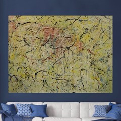 Jackson Pollock Style Giant Canvas Painting 84”X62” (7 Foot) Abstract Modern XL