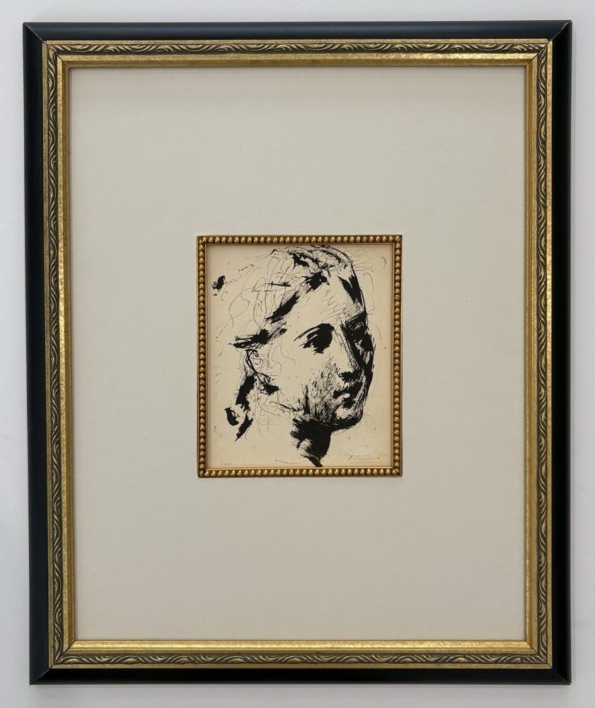 Pablo Picasso Lithograph Hand Signed, Numbered &Stamped 1900s-1970s Matted Frame