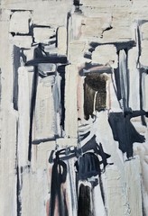 YECHIEL KRIZE (1909-1968), Oil on Canvas, Semi Abstract, White Village, Signed