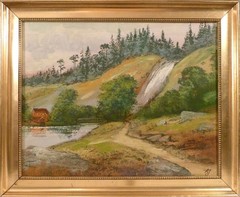MONOGRAM SIGNED! HILLY LANDSCAPE