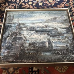 Vintage Mixed Media Seascape By Gerald Belfiore 1914-2002 American