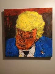 Donald Trump Original Oil Painting Signed 2026 Political Pop Art 20×20