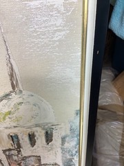 Beautiful Pair of Textured Oil Paintings Undighned 33” x 21” Framed