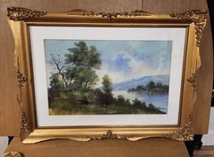 antique original oil painting Hudson valley signed in Gilded frame 30.5 x 22.5″
