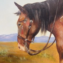 VTG Original Rodeo Young Boy Cowboy Watercolor Artist Signed Western Framed Art
