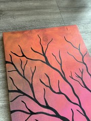 Wood Art, Tree Art, Scrap Wood Painting, 2 Piece Art, Girl Art, Tree Swing