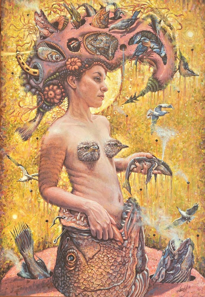 Carlos Verdial “ La Emancipacion de la Naturaleza „31×22 in Acrylic On Canvas.
