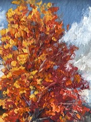 Original Framed Oil Painting 6×4 Inch Autumn Landscape Tree Nature Gift Handmade