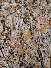 Original Abstract Action Painting jackson pollock style signed art decor paint