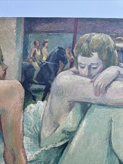 ANTIQUE PAINTING IMPRESSIONIST CIRCUS WOMEN ART DECO BUCHHOLZ LISTED LARGE OIL
