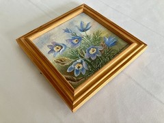 Nanny Andersson Original Oil Painting Backsippor 1989 Swedish Floral Art
