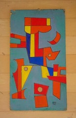 CARLOS MERIDA OIL ON BOARD PAINTING 26.5″ x 14.5″