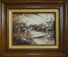 Art OIL Painting HJ DEAN Original Signed Framed Landscape Forest 18″ x 15″ JDL-1