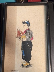 Vintage Volendam Holland Boy Girl Art Paintings Framed Wall Decor