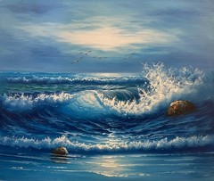 Seascape Painting – Waves crashing Painting – Ocean Painting – Beach Painting