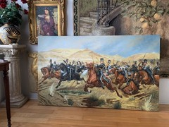 Huge 5 x 3 feet Oil Painting „The Charge of The Light Brigade“ in Crimean war