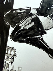 X-Men Storm B & W Original Inked Comic Art by Larry Stroman 11 x 17