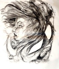 Original Large Charcoal Drawing 40×50 Woman Paper Wall Art Hand Drawn