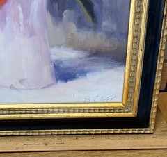 VTG Original Oil Painting “Red Tulips” By Bunny Oliver Signed Framed 16”x16”