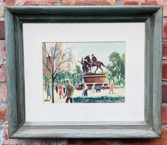 New York Artist Edwin Oman W/C. Grand Army Plaza NYC. Signed. Circa 1950’s