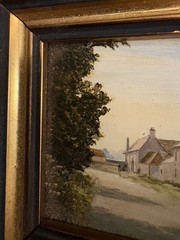 Robert Hughes (1937 – 2010) „Farm Buildings at Aldbourne“ (1983). Original oil