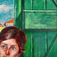 Vintage Framed Original Expressionist Portrait Oil on Canvas By Noel Rockmore