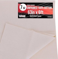 Canvas Roll 63x6ft Unprimed Cotton for Painting Murals & DIY Crafts