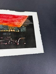 Cross Bronx Expressway Linocut & Monoprint Art Painting Ellen Salov New York