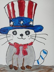Expressionism/Abstract Kitty America 11 x 14 Signed Colorful Street Art Painting