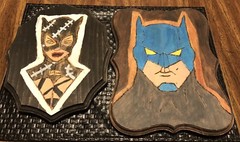 DC Universe Custom Artwork Wooden Plaques Batman, Quinn, Joker, Cat Women & Ivy