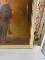 OIL PAINTING AFRICAN WOMAN AND MAN OILPAINTING BY ARTIST JOHNSON UNFRAMED.