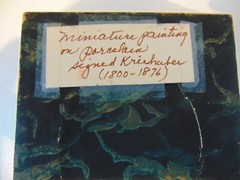 ANTIQUE (1800-1876) MINIATURE PANTING ON PORCELAIN SIGNED KRICHUBER
