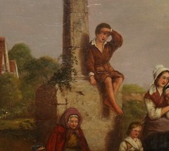 EXQUISITE ORIGINAL W.G FOSTER LARGE OIL PAINTING „WAITING FOR THE FLEETS RETURN“