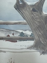 JOAN IRVING PAINTING LISTED FAMOUS WOMAN ESTATE LANDSCAPE WINTER AMERICAN RARE