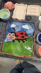Crimson Wanderer: A Whimsical Ladybug Landscape