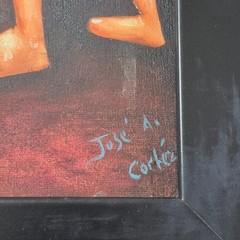 Jose A. Cortez Signed Painting “Adoración de Maíz” Latin American Folk Art|19×17