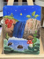 Aceo Handmade Original Landscape “Moonlight Fall” OOAK (Not A Print)