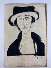 Amedeo Modigliani COA Art Painting Original Drawing Signed