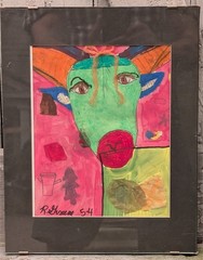 Fauvist Cow Painting Vintage Collage