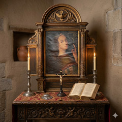 Antique Spanish Colonial Oil Painting — “Santa Susana” Virgin Martyr Original