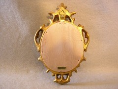Miniature Original Oil Painting Art Still Life Oval Goldwashed Wooden Frame
