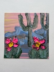 Palm Springs California Desert Cactus Landscape Impressionist Original Painting