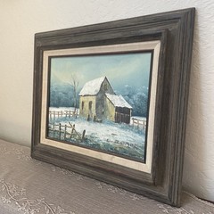 VINTAGE ORIGINAL WILLIAM NEWPORT BARN PAINTING OIL/CANVAS 12″X16″ Signed