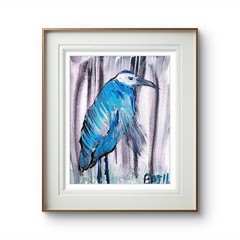 Blue Heron Contemporary Expressionist Original Painting