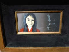 PAIR (2) CARLO WAHLBECK OIL PAINTINGS SURREAL SYMBOLIST BOY AND WOMAN PORTRAITS