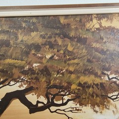 MCM Seascape Painting Monochromatic Sepia Signed Collins Tonalism Framed 41 x 31